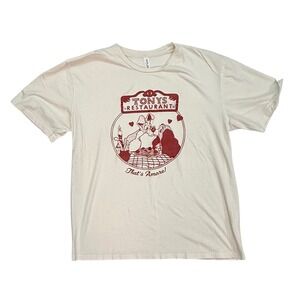 Outlash Wear Lady and the Tramp T-Shirt Women Large Cream Tonys Restaurant Retro